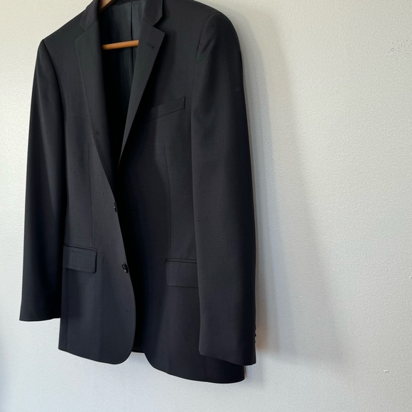 John Varvatos Blazer Coat Men’s 36R Two Button Jacket Black Wool Casual Suit - Picture 3 of 14